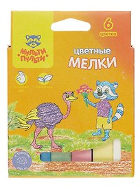 Мелки цветные 06цв "Енот в Австралии" квадратные, к/к, подвес