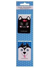 Магнитные закладки «Cute animals», голубые, 2 штуки