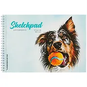 Скетчбук А4 20л "Игривый пёс" акварельная, 200г/м2, обложка картон, гребень