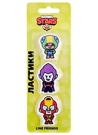 Ластик «Brawl Stars. Леон, Мортис, Макс», Премьера Паблишинг, 3 штуки