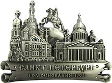 Сувенир АКМ Магнит "Спас-Исаакий-Медный" фигурн. мет. цв.ант.олово