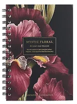 Тетрадь 100 листов в клетку "Blossom. Irises on black", на спирали