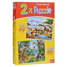 Пазл В-021031 Саванна и джунгли 70#135 (2шт.х32х23см) (коробка)