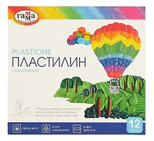 Пластилин «Классический», 12 цветов, 240 г, ГАММА