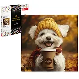 Алмазная  мозаика (набор для творчества) арт. 71402 Песик с кофе, размер: 30*30 см