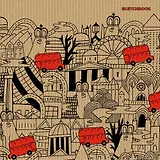 Скетчбук 195*195, 80л. Безумный город (графика), 7Б крафт-бумага., сшитый блок