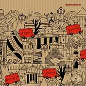 Скетчбук 195*195, 80л. Безумный город (графика), 7Б крафт-бумага., сшитый блок