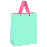 Пакет А6 14*11*6,5 "Bright turquoise" жен., бум.мат.ламинатПакет подарочный 11*14*6,5см MESHU "Bright turquoise", отд. фольгой, выборочный лак, матовая ламинация