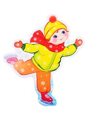 Плакат вырубной А4 "Мальчик на коньках"