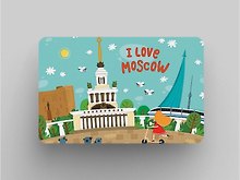 Магнит I love Moscow, Панорама с ВДНХ (Москва) (1120/28)