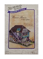 Конструктор 3D Здания Франция Flower House (W3120h) (11069002) (31 дет.) (16,5х11,2х10,5см) (3