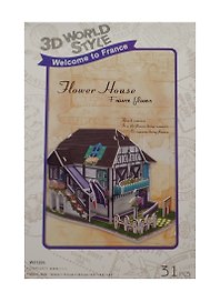 Конструктор 3D Здания Франция Flower House (W3120h) (11069002) (31 дет.) (16,5х11,2х10,5см) (3