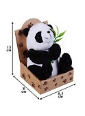 Мягкая игрушка Панда с бамбуком, размер с упаковкой 13 x 8.5 x 8см - 1