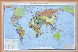Политическая карта мира + Физич. карта мира (1:84млн/1:84млн) (2 стор.) (А3) (лам)