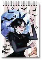 Блокнот А6 60 листов, клетка, "Вэнсдэй Коллаж" гребень