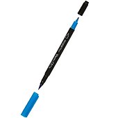 Фломастер двухсторонний «Aqua Brush Duo» королевский синий, 2 мм, Lyra - 1