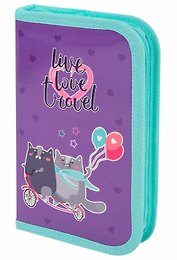 Пенал 1 отделение "Bike cats" 19*11 см