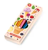 Пластиковый пенал с фломастерами 24 штуки "Рожок мороженого"