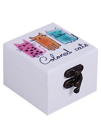 Шкатулка с зеркалом Colored cats (6,5х6,5х5) (дерево)