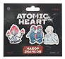 Набор значков Atomic heart Огонь (дерево) (3 штуки)