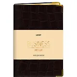 Книга для записей А5 80л "BUSINESS PREMIUM. Iguana Impact (черный)" иск.кожа, поролон, тв.переплет, мет.уголки, золот.срез, 2 ляссе, инд.уп.