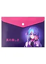 Папка-конверт А5 на кнопке "Аниме. Девушка с леденцом"