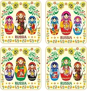 Сувенир АКМ Набор плакеток Три матрешки, беж, 4 шт