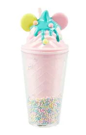 Стакан Мороженое Ушки круглые Котик-русалка (пластик) (480мл) (12-CHOUWU-YW531)