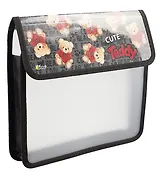 Папка для тетрадей А5 "Мишки паттерн" липучка, Оникс