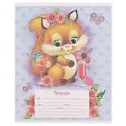 Тетрадь в клетку Hatber, "Пушистики", 12 листов, в ассортименте