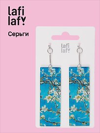 Серьги прямоугольные «Винсент Ван Гог Ветка миндаля», Lafilaf