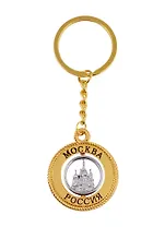 Брелок-канат Москва ХВБ (металл цв.зол.,вст.фигурн.сер.) (127G18K-8-18S)