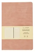 Ежедневник недат. А5 128л "Savage" персиковый, 7Б, тв.переплет, иск.кожа, скругл.углы, офсет, ляссе, инд.уп