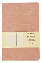Ежедневник недат. А5 128л "Savage" персиковый, 7Б, тв.переплет, иск.кожа, скругл.углы, офсет, ляссе, инд.уп