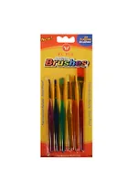 Кисти синтетические цветные FuYue, 6 штук