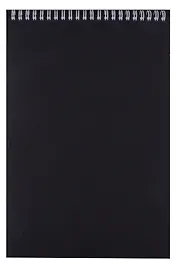 Блокнот А4 80л кл. "VELVET" черный, пласт.обл, спираль