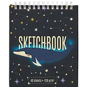 Скетчбук А6 40л "Кит" 120г/м2, тв.обложка, спираль