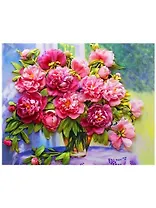 Алмазная мозаика MAZARI Прелестный букет 30х40см (рама 33х43см) частичная выкладка, стразы разного размера