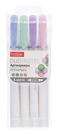 Маркеры для скетчинга 04цв "Duo PASTEL" двухсторонние, ПВХ-уп., подвес