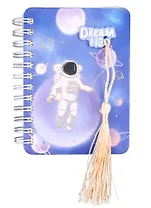 Записная книжка А6- 84*115 80л лин. "Dream big" спираль, тонир.внутр.блок