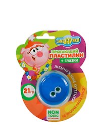 Прыгающий пластилин Смешарики (+глазки) (84755) (3+) (21гр.) (блистер)
