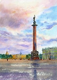 Репродукция в рамке Дворцовая площадь.Александровская колонна м/ф [ХА60-032 (рам)]