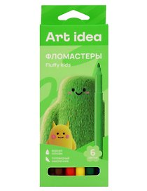 Фломастеры 06цв "Fluffy Kids", к/к, подвес, Art idea