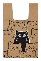 Сумочка вязаная Котики паттерн (текстиль) (20х33) (12-15525-202405-SH2)