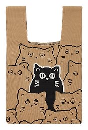 Сумочка вязаная Котики паттерн (текстиль) (20х33) (12-15525-202405-SH2)