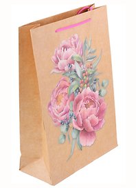 Пакет А4 32*23*9 "Букет" крафт, женск