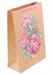 Пакет А4 32*23*9 "Букет" крафт, женск