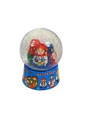 Шар большой Матрешка (полистоун деколь цв.синий) (098D-65-34B)