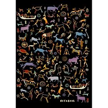 Записная книжка, Эксмо А6 (110*145) 96л. Книги для записей Графика. Наскальная живопись твердая обложка КЗФ69