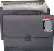 Папка-портфолио 12 отд. MEGAPOLIS, пластик, серая, Erich Krause